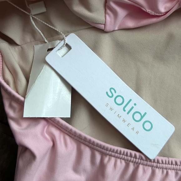 NWT Solido Swimwear Ruffle One Piece Swimsuit in Light Pink Sz L - Picture 8 of 10
